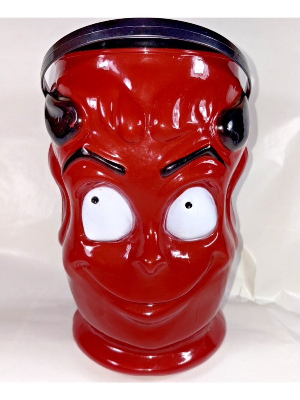 Chupa Chups Red Devil Monster Blow Mold Sucker Bucket 2018 w/ Handle and Lid